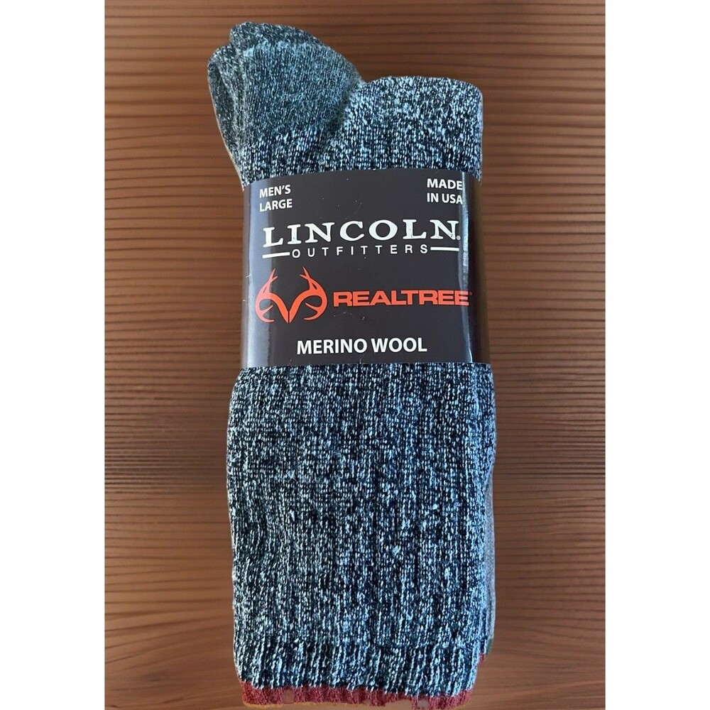 Lincoln Outfitters Realtree Merino Wool-Blend Socks Mens Size L New Heavy Duty